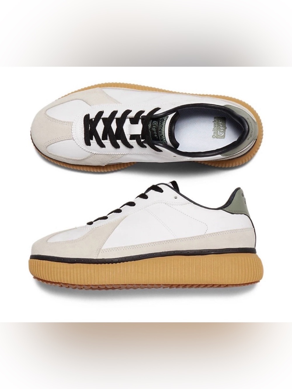 Onitsuka Tiger DELECITY Unisex 41.5 Low Top Sneakers White/Lichen Green 1183B874